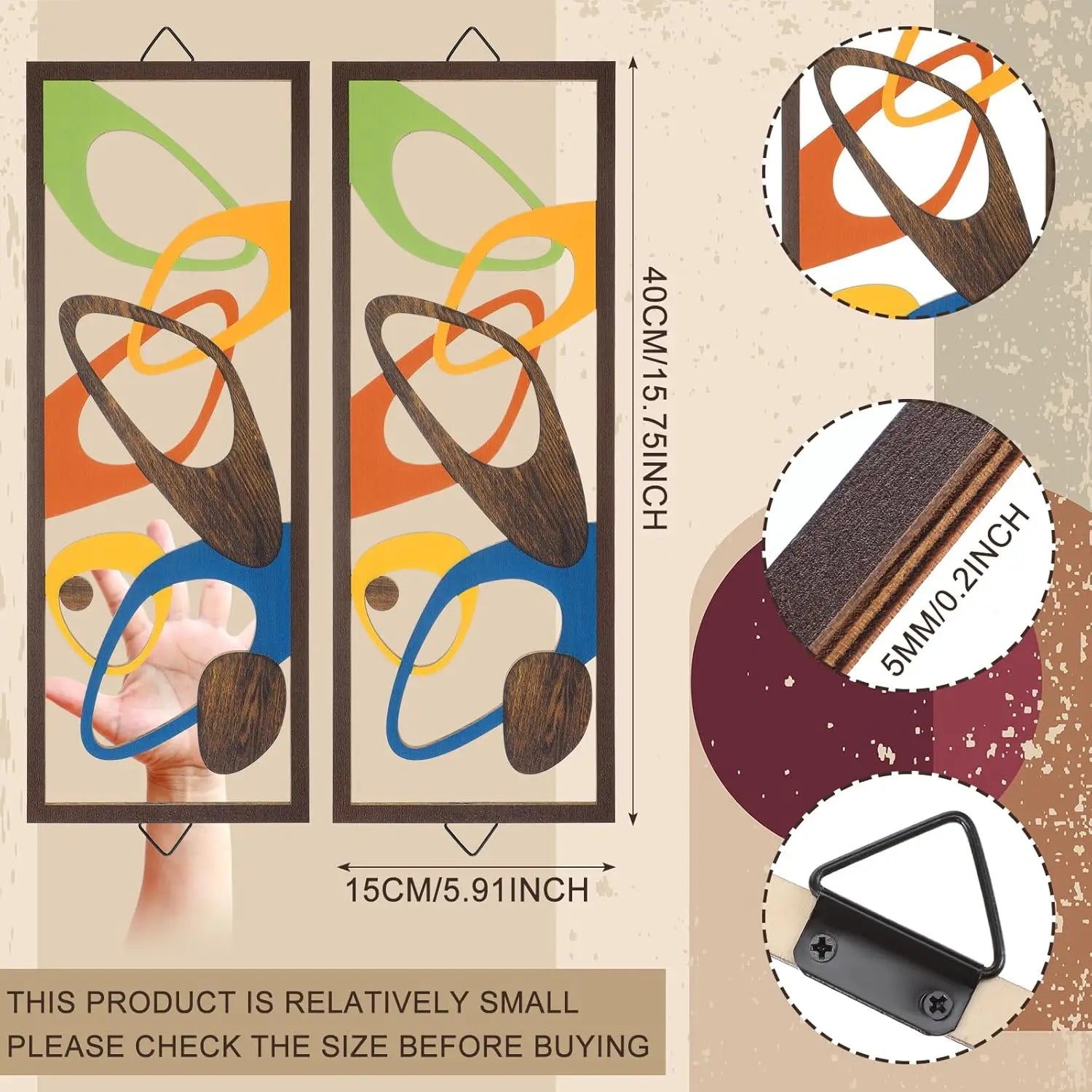 Wall Accents Wood Abstract Decor - 800.00 ZAR