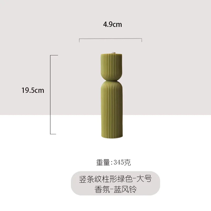 Handmade scented candles with striped columns - 849.00 ZAR