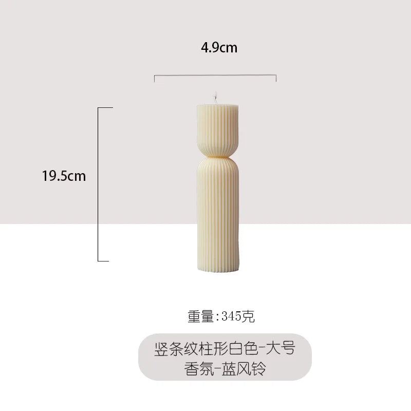 Handmade scented candles with striped columns - 849.00 ZAR