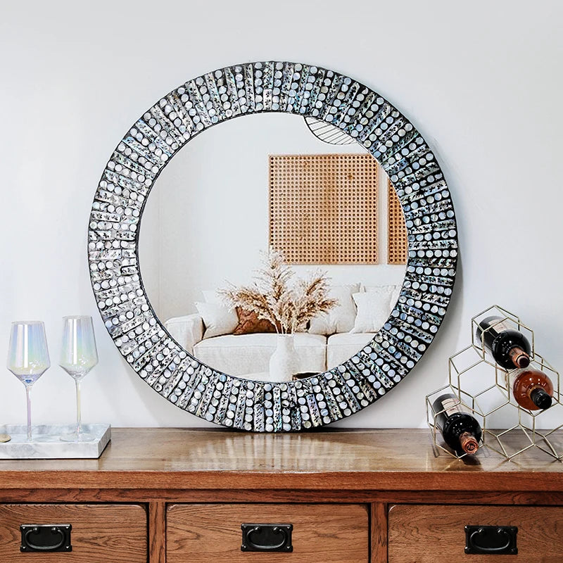 Wooden Circular Makeup Wall Mirror - 12,995.00 ZAR