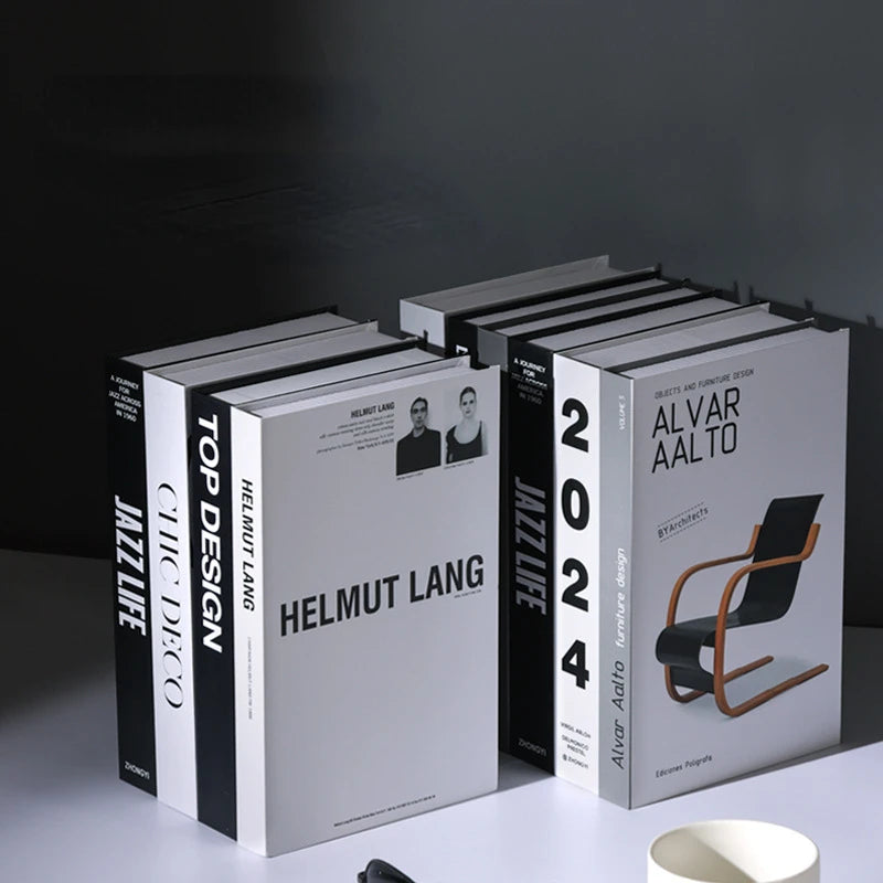 Luxury Decorative Books: Helmut Lang & Alvar Aalto. Designer Fashion Books for Interior Design. Chic Home Decor.