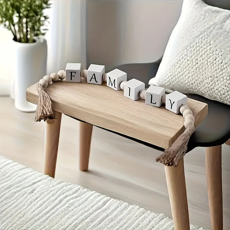 Rustic Wooden Letter Garland with Tassels - R280.00