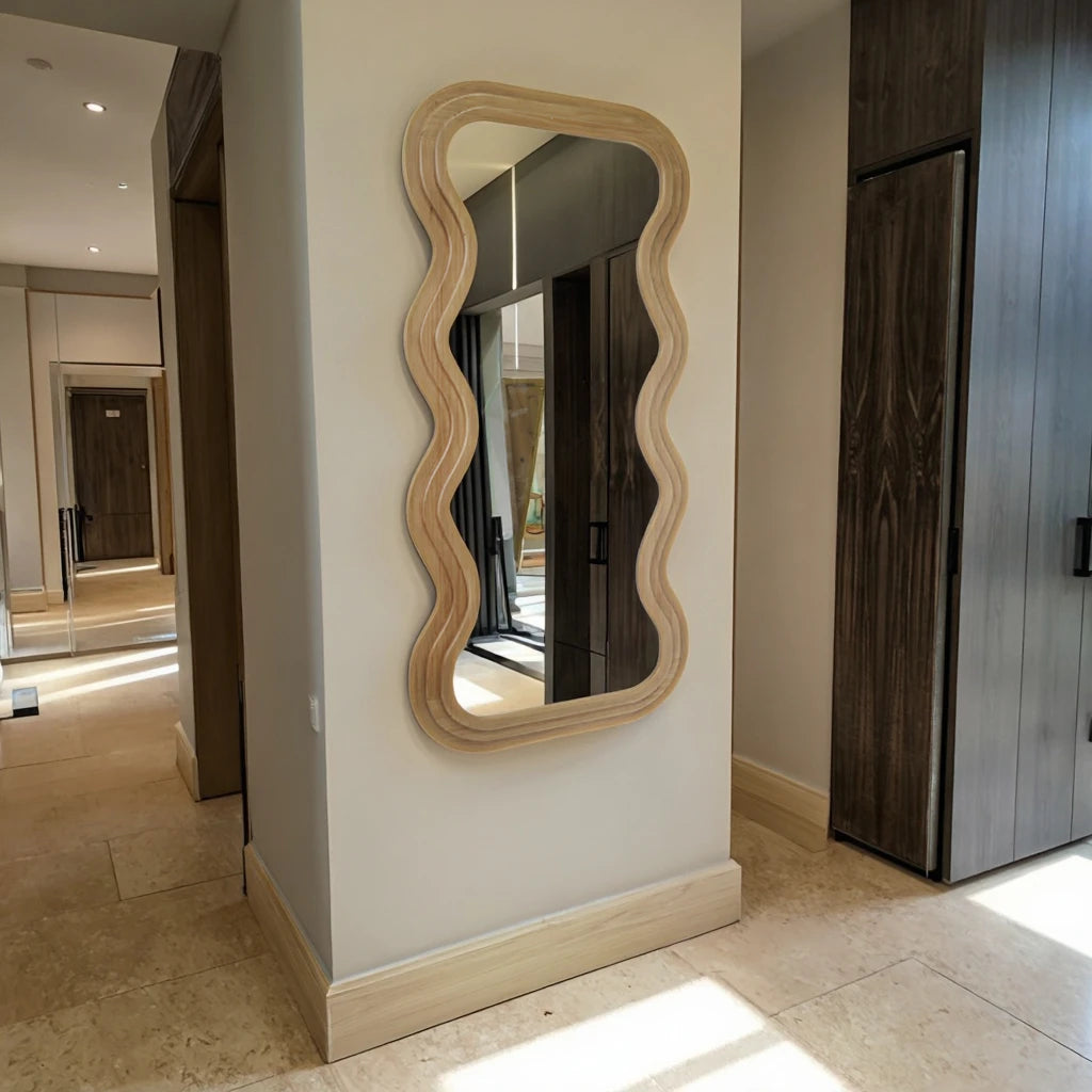 Farmhouse Wooden Wall Mirror - 2,400.00 ZAR