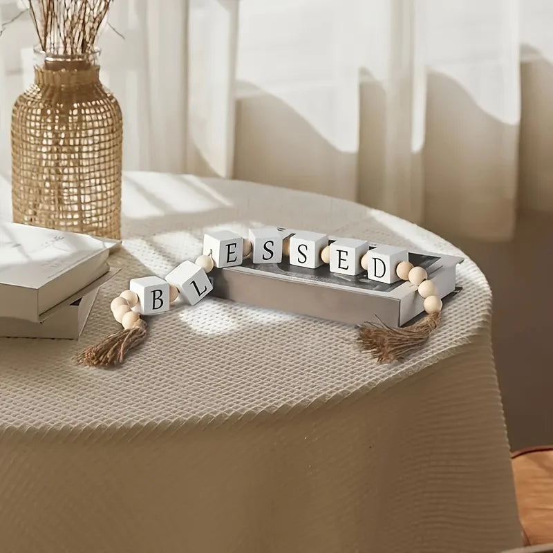 Rustic Wooden Letter Garland with Tassels - R280.00