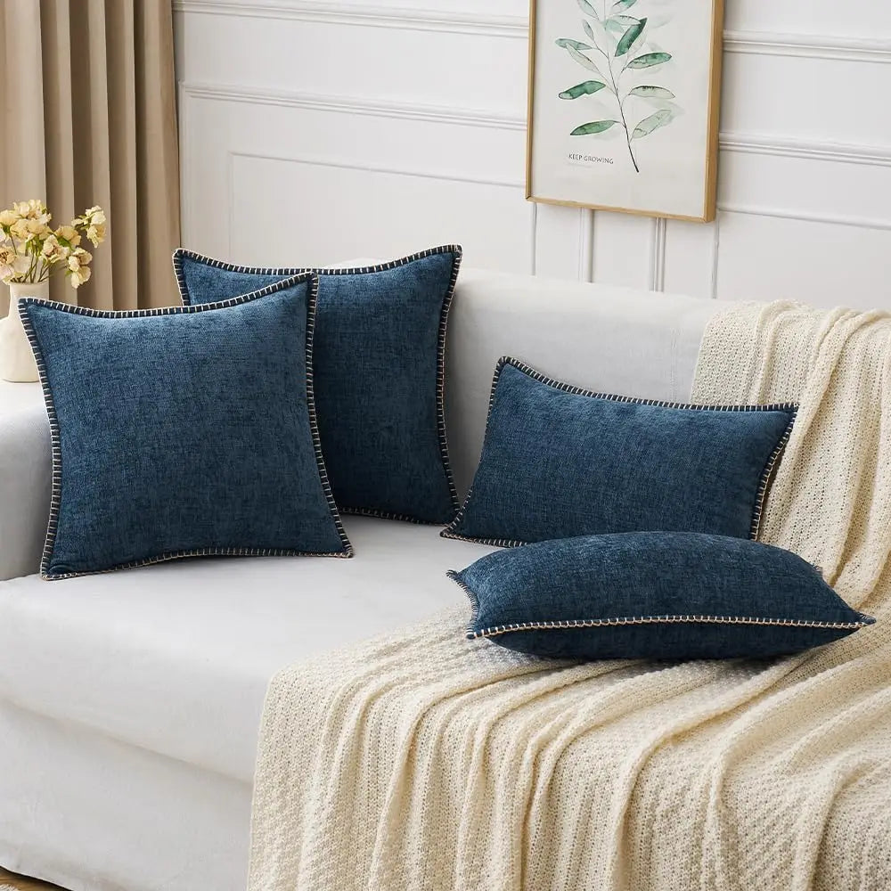 Blue Chenille Cushions Covers - 370.00 ZAR