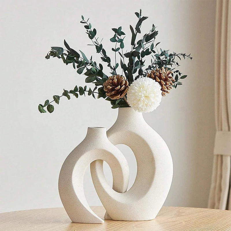 European Ceramic Vase Set Creative White Simple - 700.00 ZAR