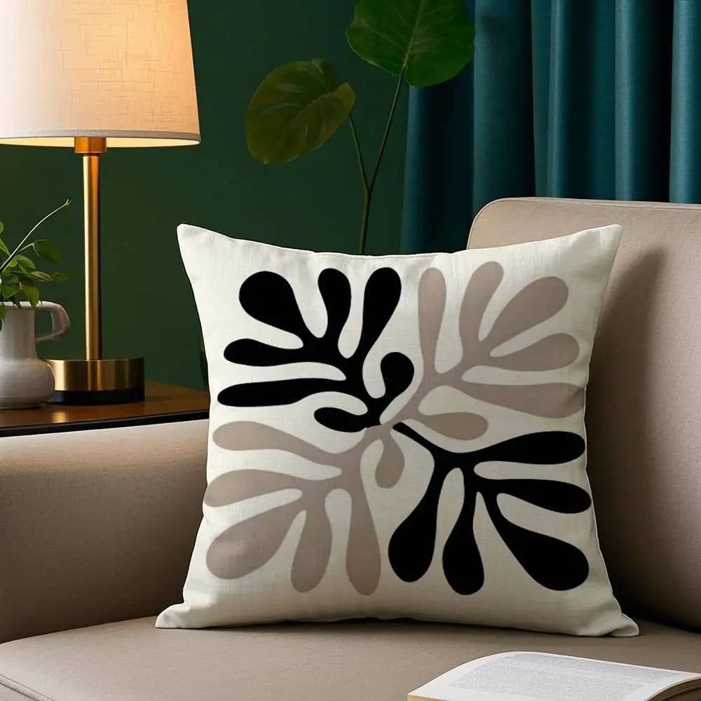 Classic Modern Flowers Print Cushion Cover - 250.00 ZAR