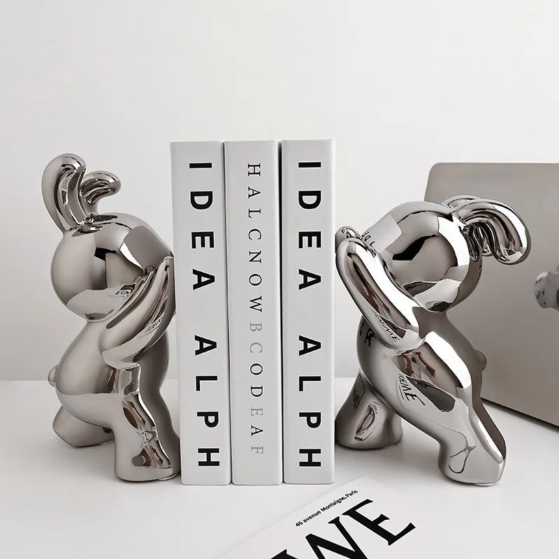 Ceramic Rabbit Bookend Statues - 1,330.00 - ZAR