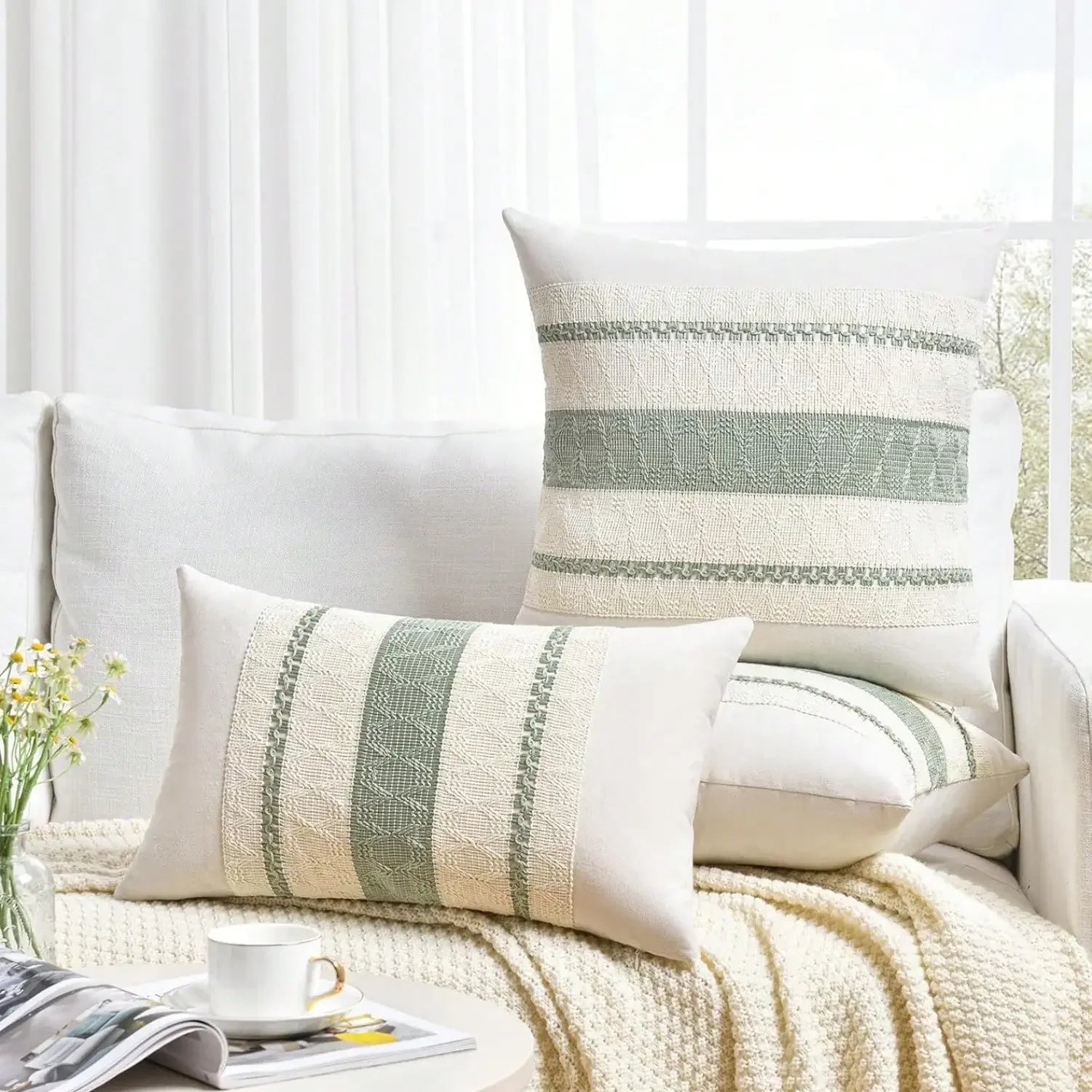 Modern Woven Fabric Throw Pillow Cushion Cover - 260.00 ZAR