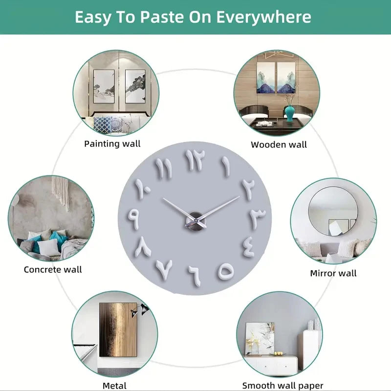 Large clock material digital home wall art - 306.00 ZAR