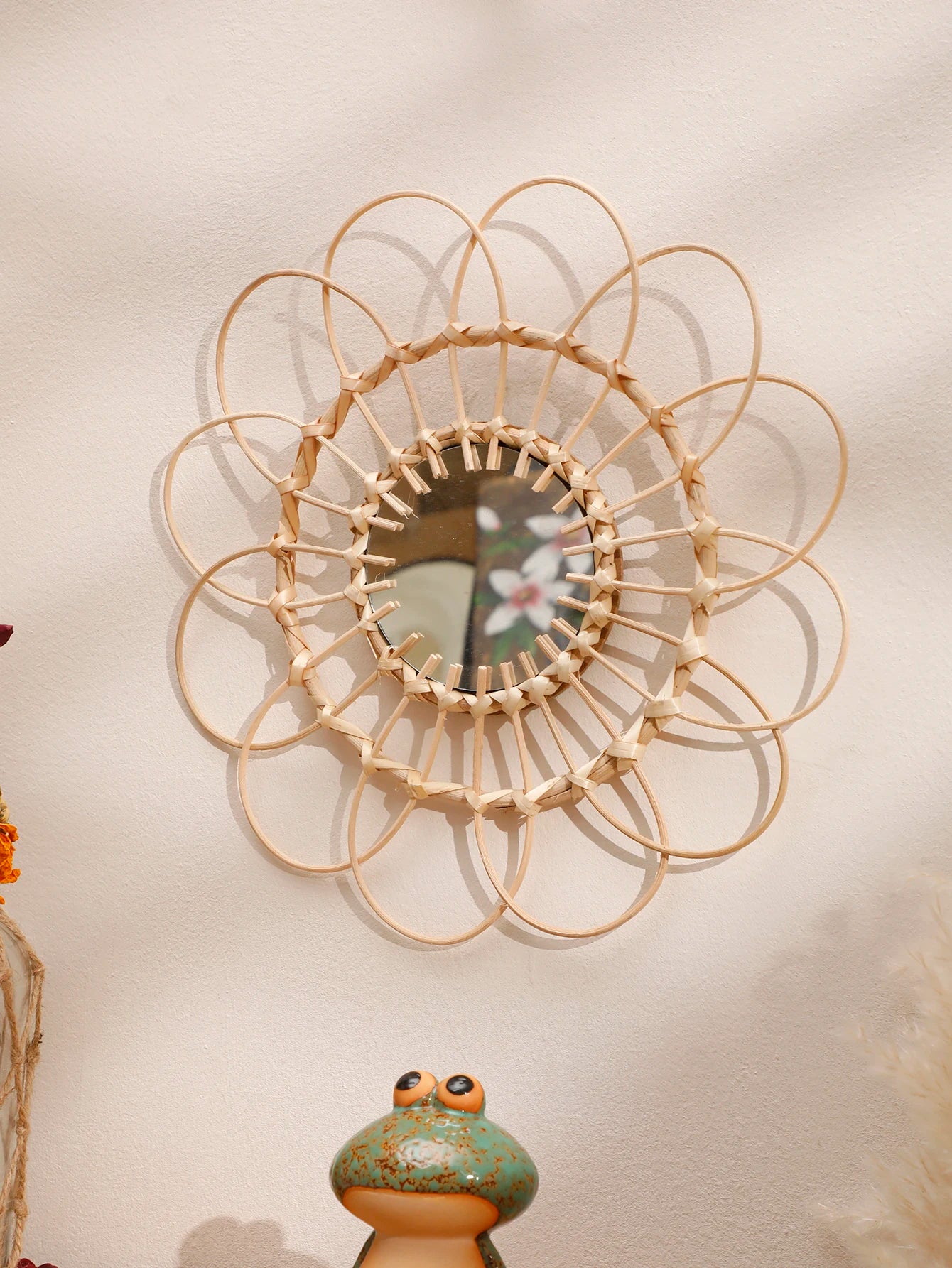 Handmade Wall Mirror Sun Flower Art Wall Hanging - 350.00 ZAR