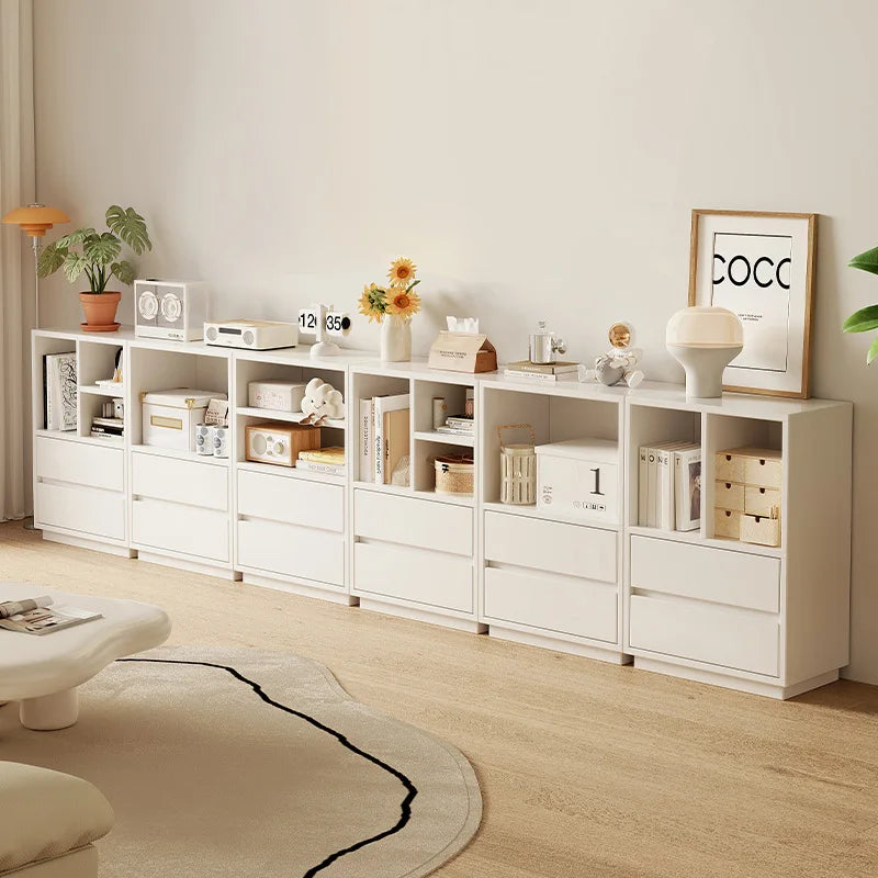 Modern White Storage Cabinet with Drawers | Minimalist Living Room Furniture