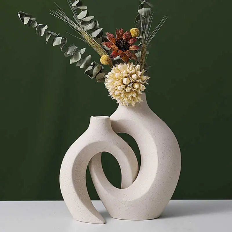 European Ceramic Vase Set Creative White Simple - 700.00 ZAR