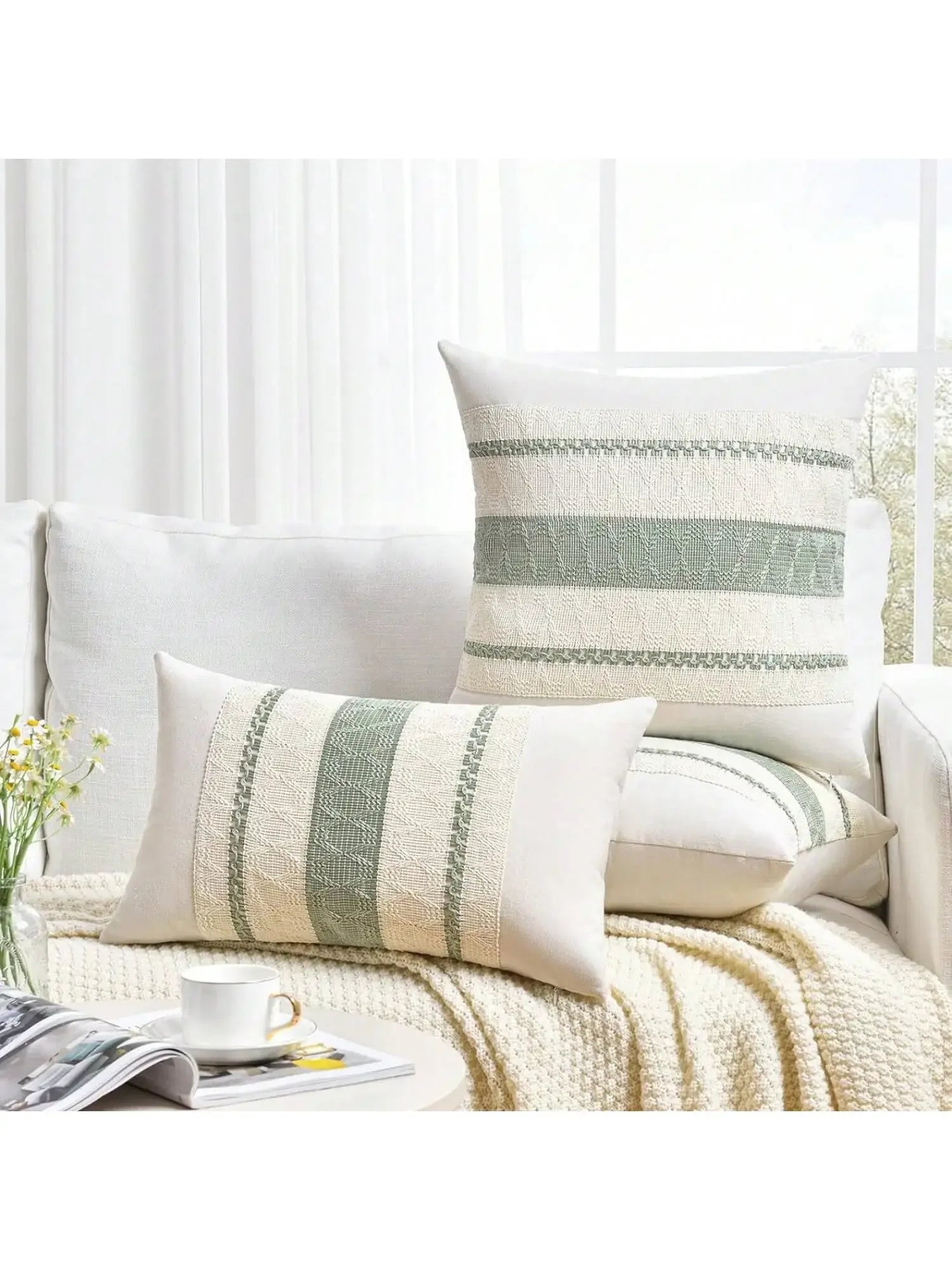 Modern Woven Fabric Throw Pillow Cushion Cover - 260.00 ZAR