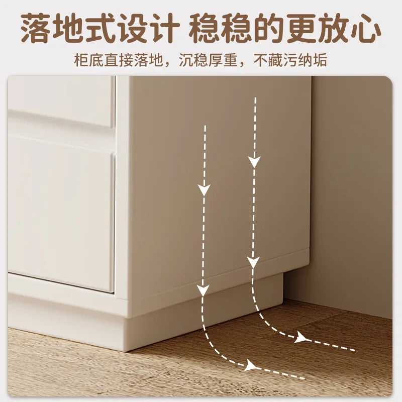 Modern Floor Cabinet: Stable, Clean Design. Freestanding Storage for Home Furniture, Bedroom Nightstand. Minimalist Style