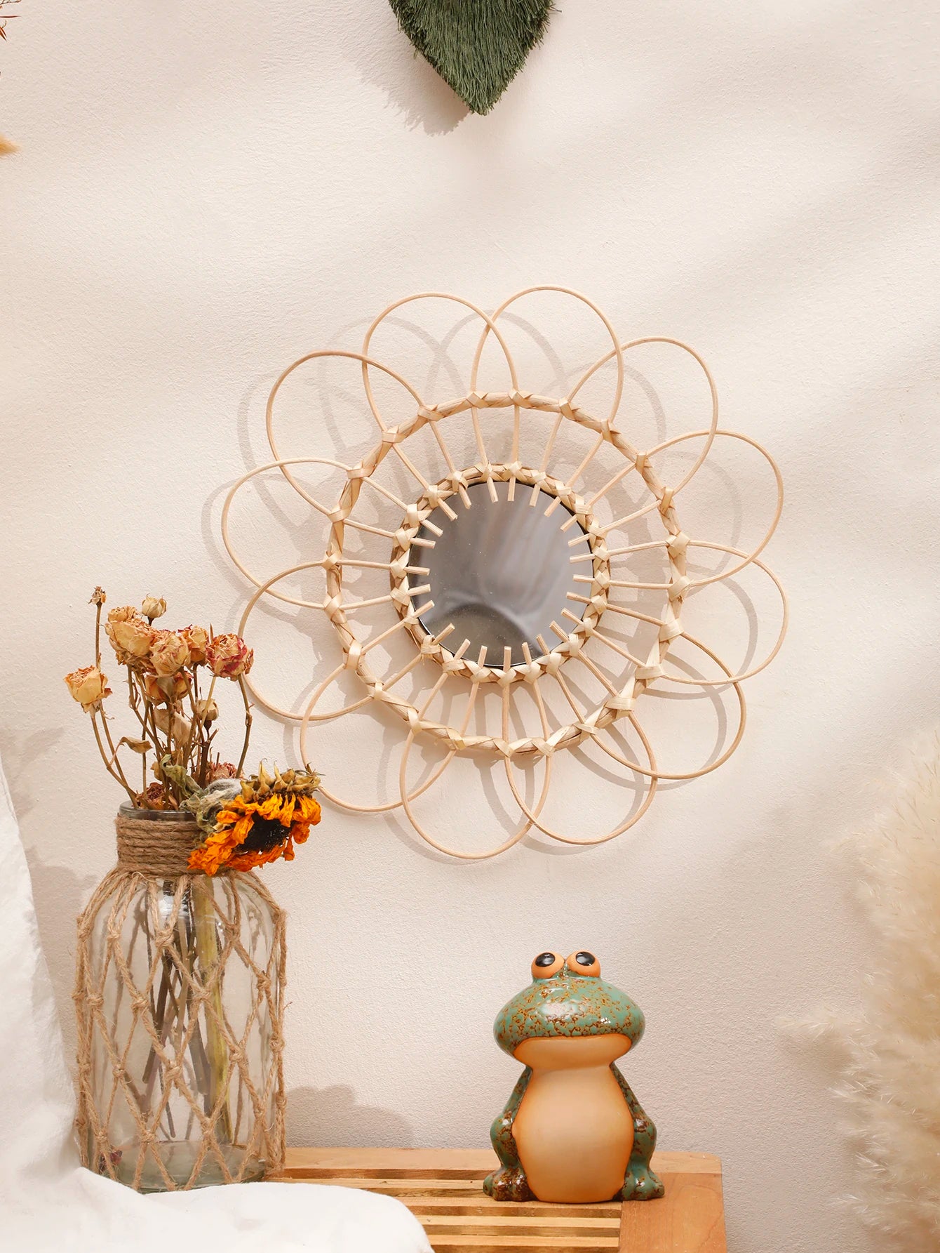 Handmade Wall Mirror Sun Flower Art Wall Hanging - 350.00 ZAR