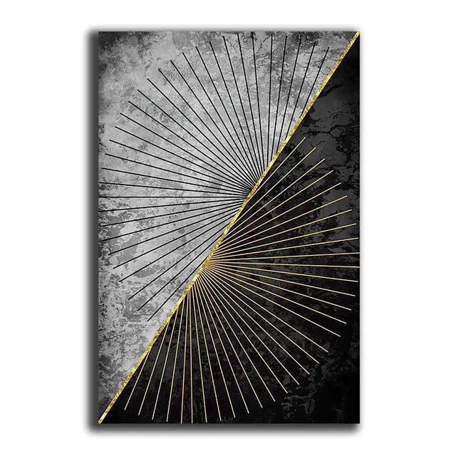 Vintage Wall Art Abstract Gold Black - 500.00 ZAR