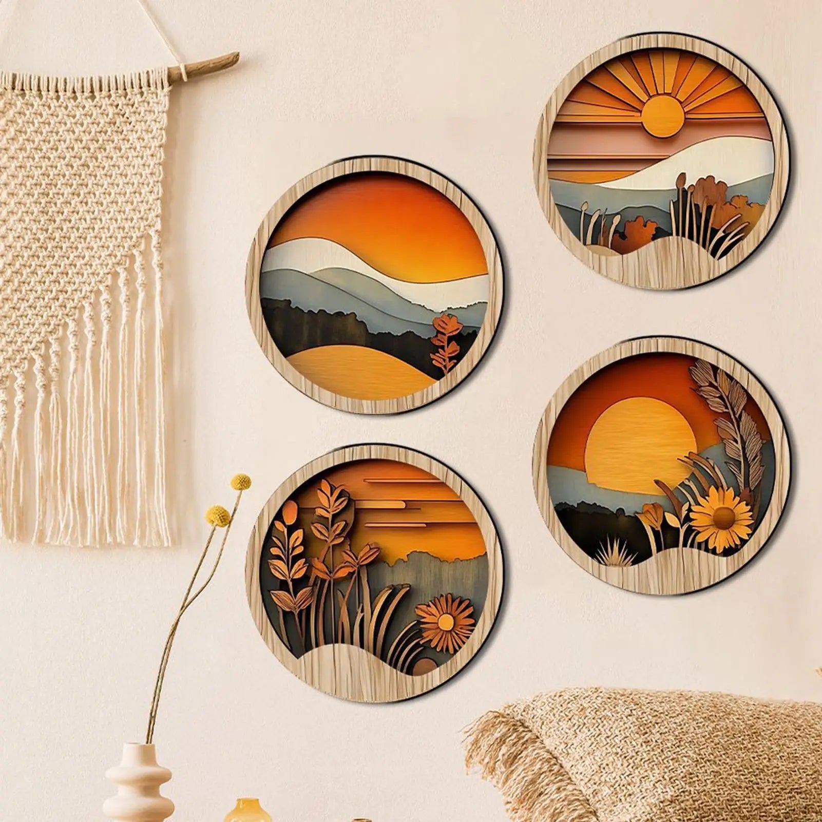 4pcs Bohemian Wall Art Decor - 600.00 ZAR