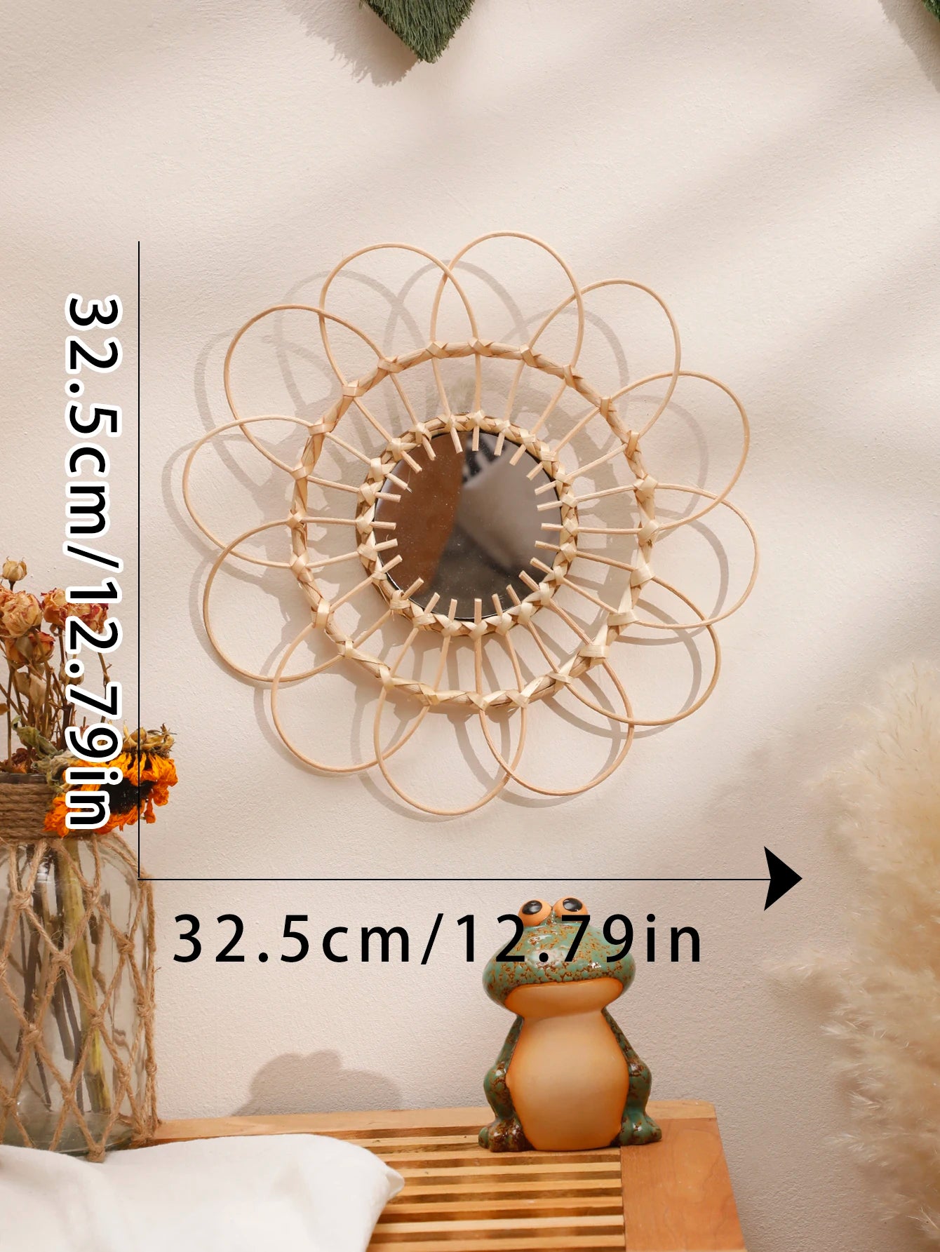 Handmade Wall Mirror Sun Flower Art Wall Hanging - 350.00 ZAR
