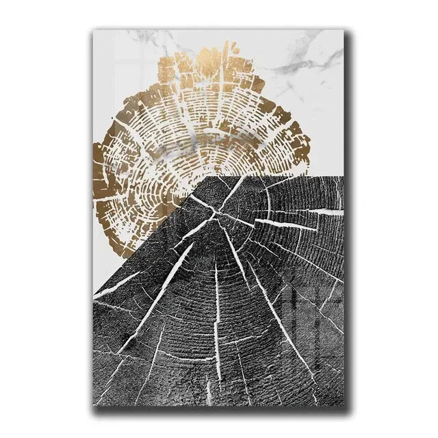 Vintage Wall Art Abstract Gold Black - 500.00 ZAR