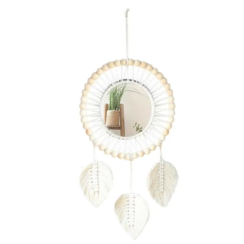 Boho Wall Mirror Stylish Acrylic Round Mirrors Chic Wall Decor Art  - 560.00 ZAR