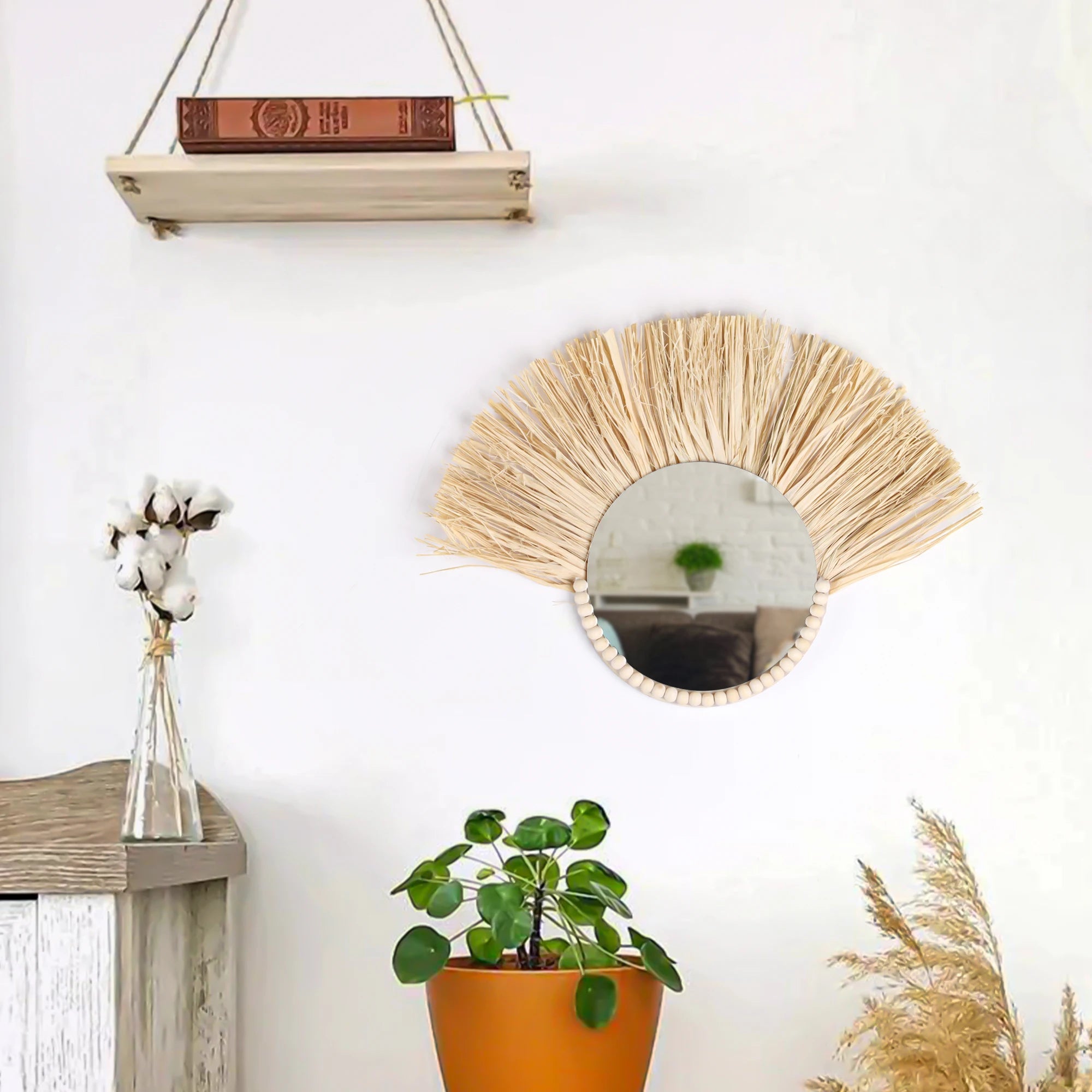 Boho Home Furnishing Forest Rattan Decorative Mirror - 300.00 ZAR