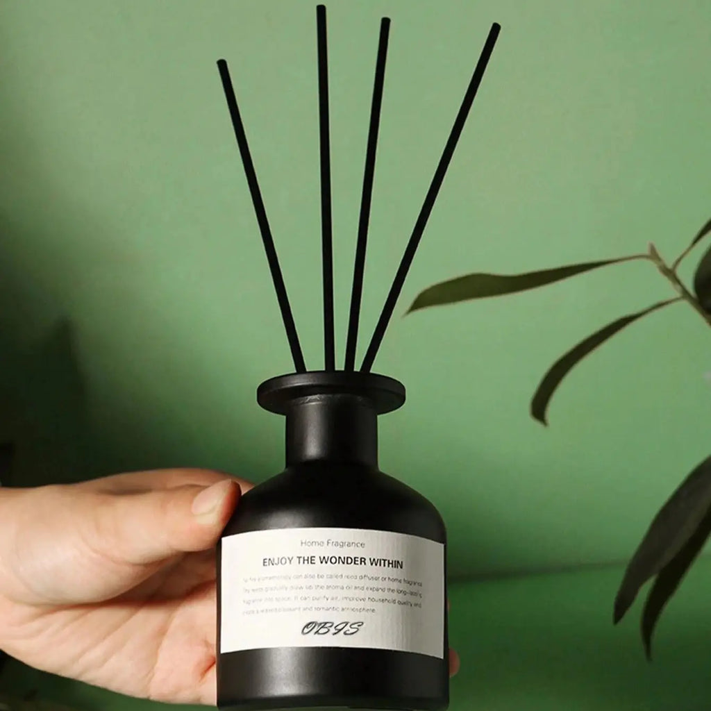Black Reed Diffuser with Jasmine Fragrance - Home Fragrance Decor