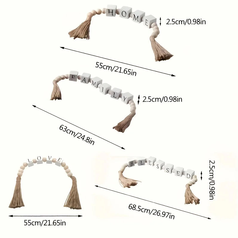 Rustic Wooden Letter Garland with Tassels - R280.00