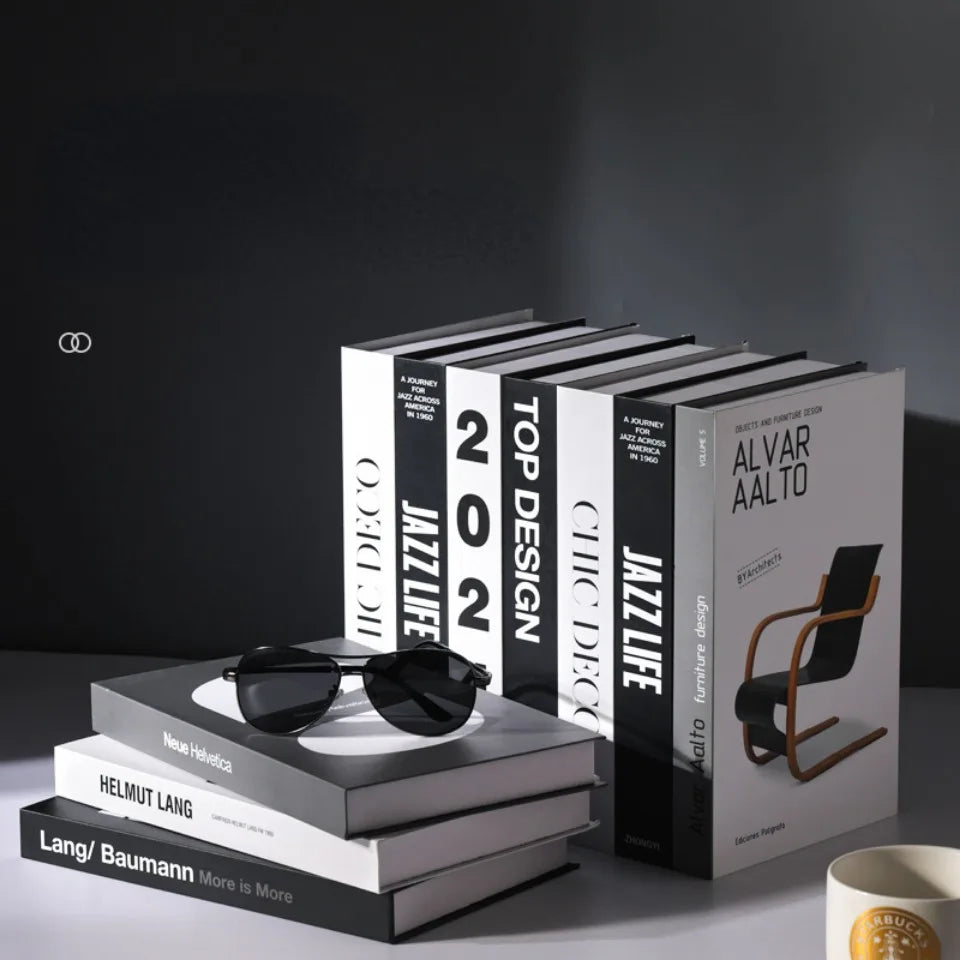 Luxury Decorative Books for Interior Design: Stylish Black & White Staging