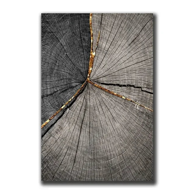 Vintage Wall Art Abstract Gold Black - 500.00 ZAR