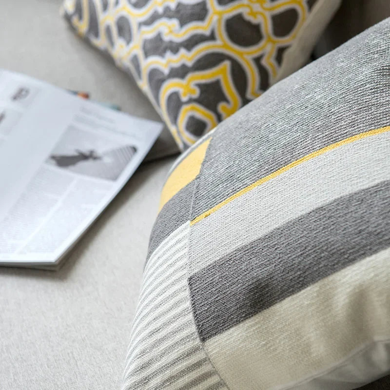 Home Decor Cushion Cover Yellow Grey/White  - 400.00 ZAR