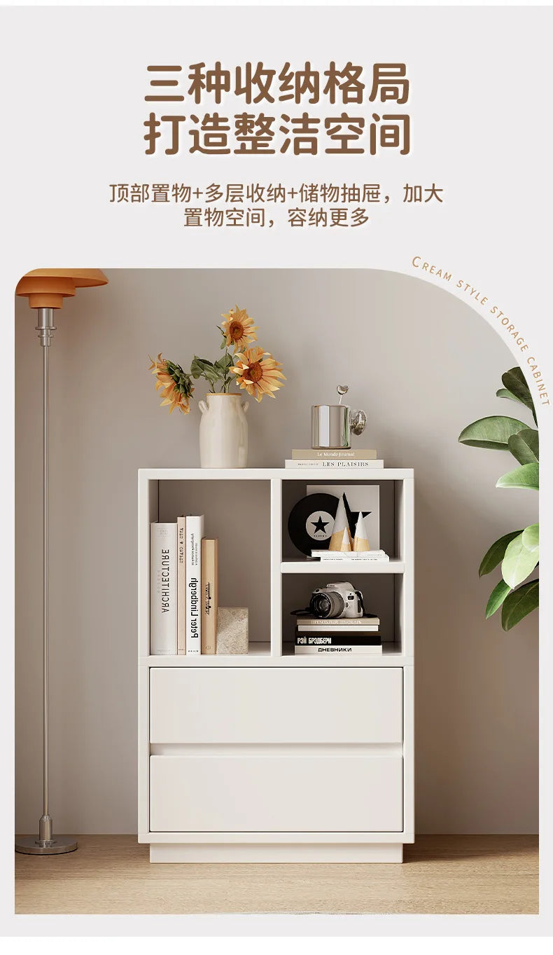 Modern White Storage Cabinet with Drawers - Stylish Home Furniture