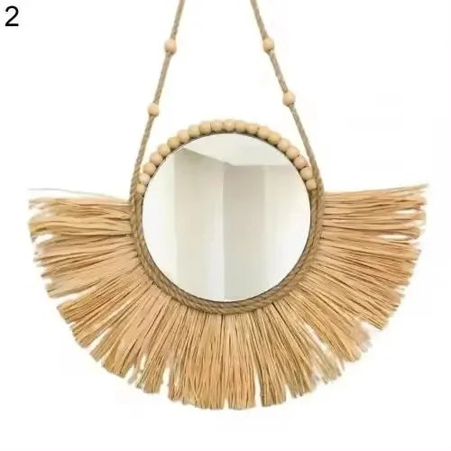 Boho Home Furnishing Forest Rattan Decorative Mirror - 300.00 ZAR